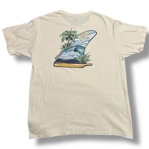 O'Neill Men's Large Cream Surf Graphic Tee Trippin T-Shirt Surfcore Beachcore